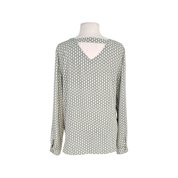 Loft Sage Green Starburst Grometric Print Blouse - Picture 4 of 6